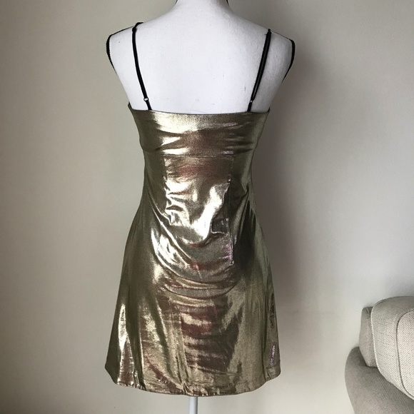 UO Silence & Noise Drita Metallic Shine Dress - Picture 8 of 8